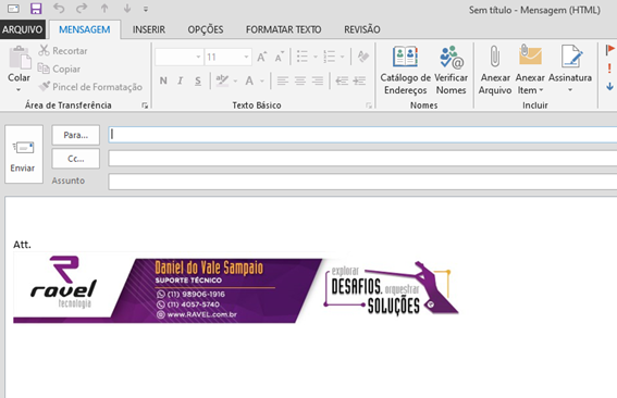 configurar assinatura outlook