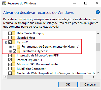 como habilitar o Hyper-V no Windows 10