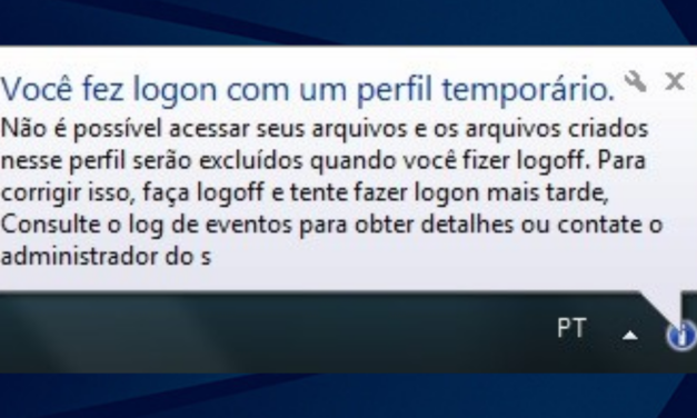 Como corrigir perfil temporário do Windows