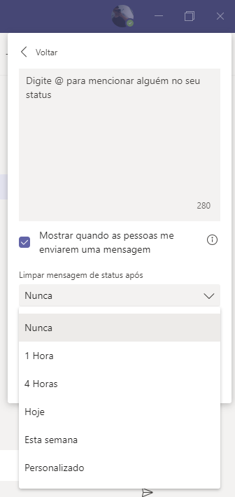 Como configurar mensagem de ausência no Teams