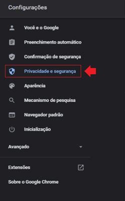 sincronização do Chrome não funciona