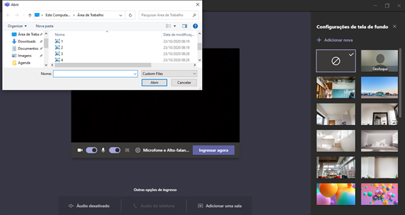 Como adicionar um plano de fundo no Teams