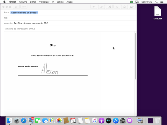 Como assinar um documento pelo Mac