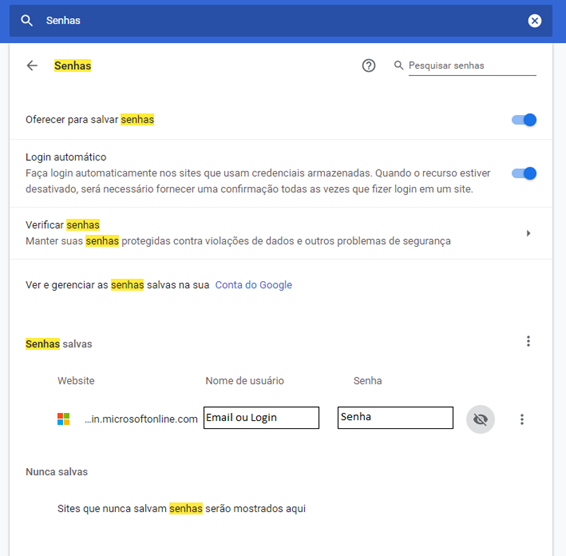 Como visualizar senha salva no Chrome