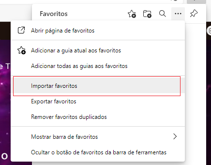 favoritos no Edge