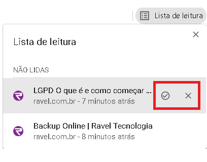 lista de leitura do Chrome 