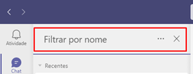 filtrar conversas no Teams