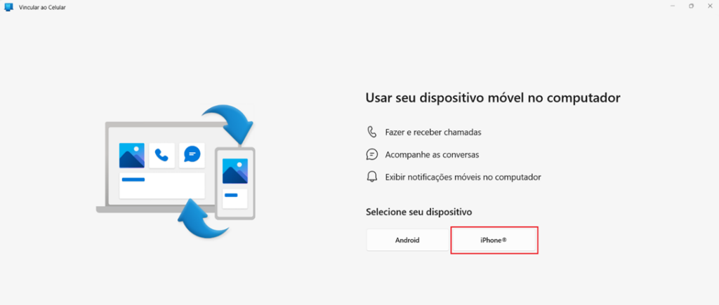 como sincronizar iphone ao notebook