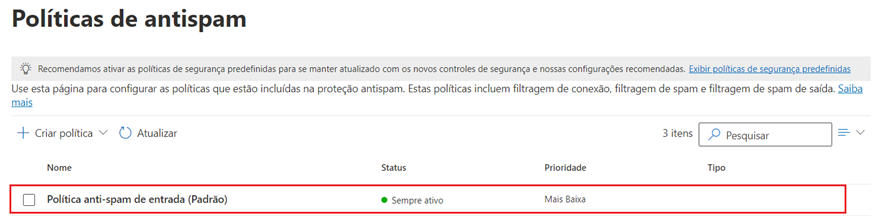 política antispam 