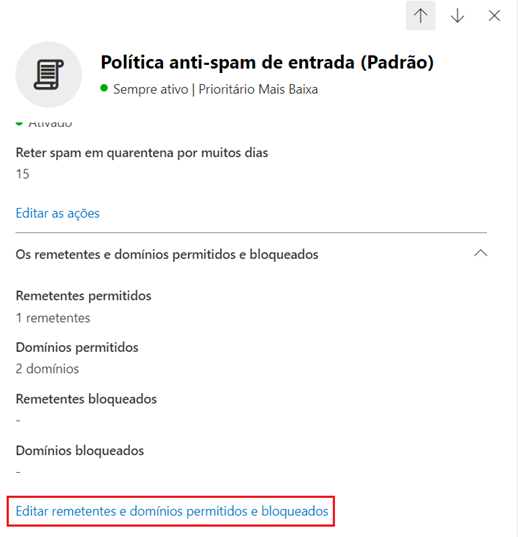 editar política antispam do microsoft defender