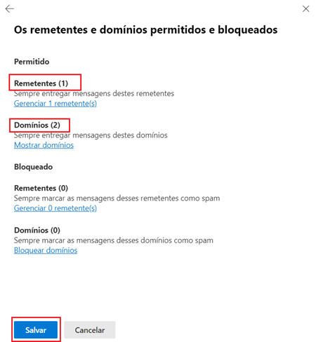 remetente política antispam do microsoft defender