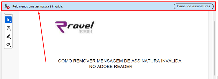 assinatura inválida no Adobe reader