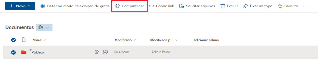 compartilhamento externo de arquivos no sharepoint