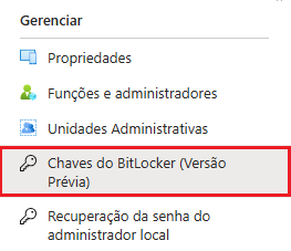chave de recuperação do BitLocker
