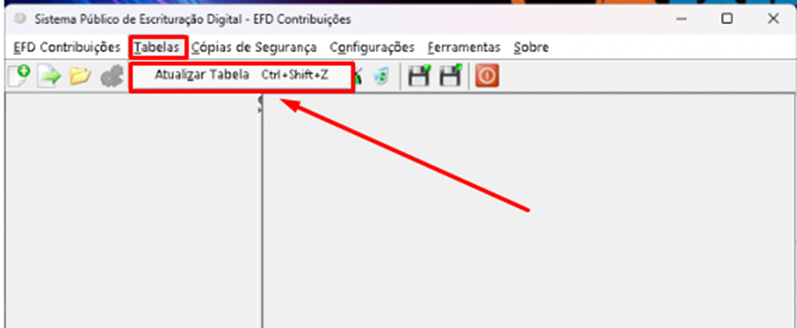 atualizar Sped Contruibuições