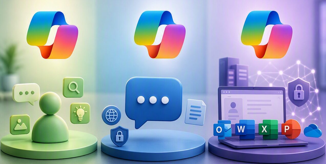 Copilot gratuito, Copilot Chat ou Microsoft 365 Copilot: qual é a diferença?